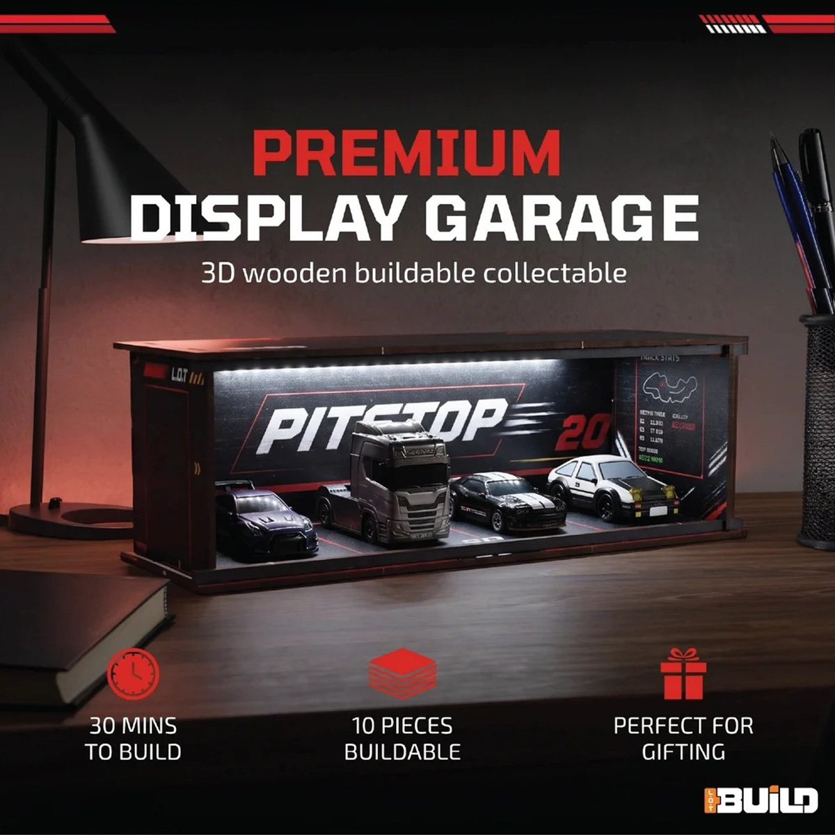 Diecast car display garage
